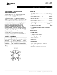 HFA1405 datasheet: Quad, 560MHz, Low Power, Video Operational Amplifier FN3604.5 HFA1405