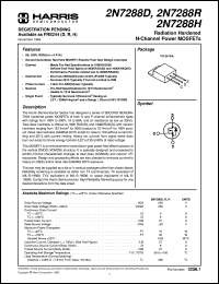 2N7288R datasheet: Radiation Hardened N-Channel Power MOSFETs 2N7288R