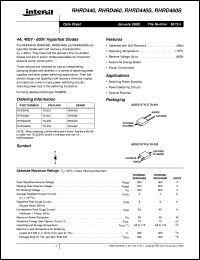 RHRD440S datasheet: 4A, 400V - 600V Hyperfast Diodes RHRD440S