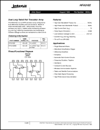 HFA3102 datasheet: Dual Long-Tailed Pair Transistor Array HFA3102