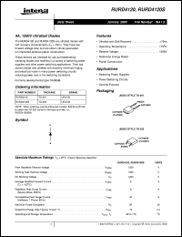 RURD4120 datasheet: 4A, 1200V Ultrafast Diodes RURD4120