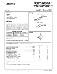 HGTD8P50G1S datasheet: 8A, 500V P-Channel IGBTs HGTD8P50G1S