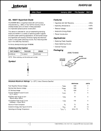 RHRP8100 datasheet: 8A, 1000V Hyperfast Diode RHRP8100