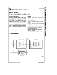 DP83901AV datasheet: SNIC Serial Network Interface Controller DP83901AV