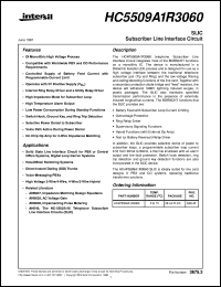 HC5509A1R3060 datasheet: SLIC Subscriber Line Interface Circuit HC5509A1R3060