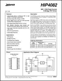 HIP4082 datasheet: 80V/1.25A Peak Current Full Bridge FET Driver HIP4082