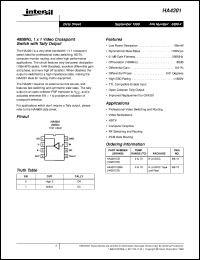 HA4201 datasheet: 480MHz, 1 x 1 Video Crosspoint Switch with Tally Output FN3680.4 HA4201