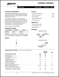 RURD660 datasheet: 6A, 600V Ultrafast Diodes RURD660