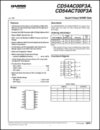 CD54ACT00F3A datasheet: Quad 2-Input NAND Gate CD54ACT00F3A