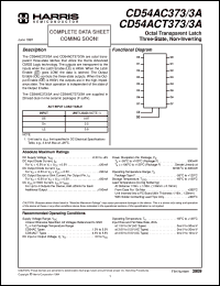 CD54ACT373F3A datasheet: Octal Transparent Latch Three-State, Non-Inverting CD54ACT373F3A