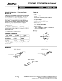 RFD8P06ESM datasheet: 8A, 60V, 0.300 Ohm, P-Channel Power MOSFETs RFD8P06ESM