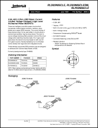 RLP03N06CLE datasheet: 0.3A, 60V, 6 Ohm, ESD Rated, Current Limited, Voltage Clamped, Logic Level N-Channel Power MOSFETs RLP03N06CLE