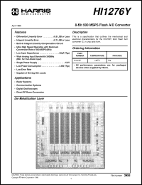 HI1276Y datasheet: 8-Bit, 500 MSPS Flash A/D Converter HI1276Y