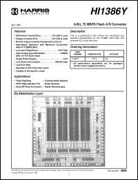 HI1386Y datasheet: 8-Bit, 75 MSPS Flash A/D Converter HI1386Y