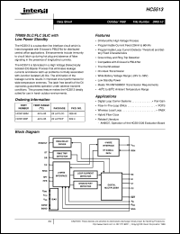 HC5513 datasheet: TR909 DLC/FLC SLIC  With Low Power Standby HC5513