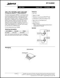 RF1K49093 datasheet: 2.5A, 12V, Avalanche Rated, Logic Level, Dual P-Channel LittleFET<sup>TM</sup> Enhancement Mode Power MOSFET RF1K49093