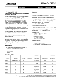 HIN208 datasheet: +5V Powered RS-232 Transmitters/Receivers with 0.1Microfarad External Capacitors HIN208