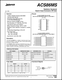 ACS86MS datasheet: Radiation Hardened Quad 2-Input Exclusive OR Gate ACS86MS