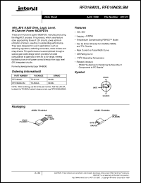 RFD16N03LSM datasheet: 16A, 30V, 0.022 Ohm, Logic Level, N-Channel Power MOSFETs RFD16N03LSM