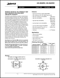 HS-2622RH datasheet: Radiation Hardened, Very Wideband, High Input Impedance Uncompensated Operational Amplifiers HS-2622RH