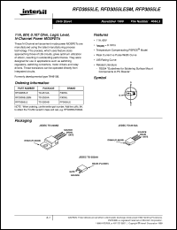 RFD3055LESM datasheet: 11A, 60V, 0.107 Ohm, Logic Level, N-Channel Power MOSFETs RFD3055LESM