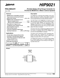 HIP9021 datasheet: Portable Battery Drive/Torque Controller for N-Channel MOSFETs in Motor Control Systems HIP9021