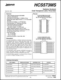 HCS573MS datasheet: Radiation Hardened Octal Transparent Latch, Three-State HCS573MS