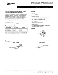 RFD15N06LESM datasheet: 15A, 60V, 0.065 Ohm, ESD Rated, Logic Level, N-Channel Power MOSFETs RFD15N06LESM