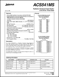 ACS541MS datasheet: Radiation Hardened Octal Buffer/ Line Driver Three-State ACS541MS