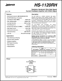 HS-1120RH datasheet: Radiation Hardened, Ultra High Speed Current Feedback Amplifier with Offset Adjust HS-1120RH