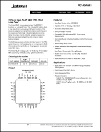 HC-5504B1 datasheet: ITU Low Cost, PABX SLIC With 40mA Loop Feed HC-5504B1