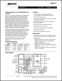 HC5517 datasheet: 3 REN Ringing SLIC For ISDN Modem/TA and WLL HC5517