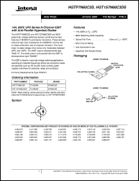 HGTP7N60C3D datasheet: 14A, 600V, UFS Series N-Channel IGBT with Anti-Parallel Hyperfast Diodes HGTP7N60C3D