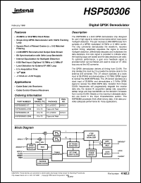 HSP50306 datasheet: Digital QPSK Demodulator HSP50306