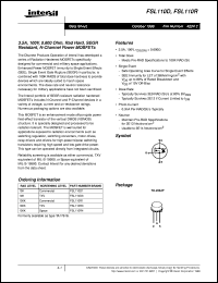 FSL110D datasheet: 3.5A, 100V, 0.600 Ohm, Rad Hard, SEGR Resistant, N-Channel Power MOSFETs FSL110D