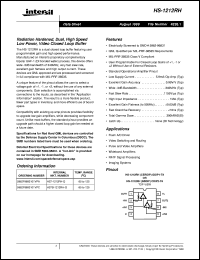 HS-1212RH datasheet: Radiation Hardened, Dual, High Speed Low Power, Video Closed Loop Buffer HS-1212RH