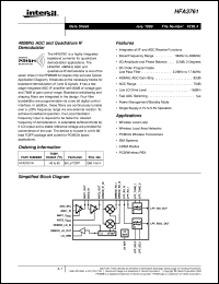 HFA3761 datasheet: 400MHz AGC and Quadrature IF Demodulator HFA3761