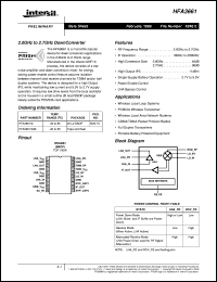 HFA3661 datasheet: 2.0GHz to 2.7GHz DownConverter HFA3661