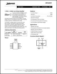 HFA3421 datasheet: 1.7GHz - 2.3GHz Low Noise Amplifier HFA3421