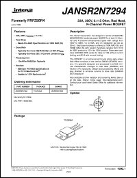 JANSR2N7294 datasheet: 23A, 200V, 0.115 Ohm, Rad Hard,  N-Channel Power MOSFET JANSR2N7294