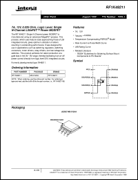 RF1K49211 datasheet: 7A, 12V, 0.020 Ohm, Logic Level, Single N-Channel LittleFET RF1K49211