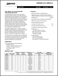HIN207A datasheet: High Speed +5V Powered RS-232 Transmitters/Receivers HIN207A