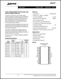 HI5767 datasheet: 10-Bit, 20/40/60 MSPS A/D Converter with Internal Voltage Reference HI5767