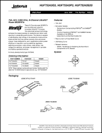 HUF75343G3 datasheet: 75A, 55V, 0.009 Ohm, N-Channel UltraFET Power MOSFETs HUF75343G3