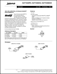 HUF75309D3 datasheet: 19A, 55V, 0.070 Ohm, N-Channel UltraFET Power MOSFETs HUF75309D3