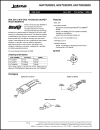 HUF75333S3S datasheet: 66A, 55V, 0.016 Ohm. N-Channel UltraFET Power MOSFETs HUF75333S3S