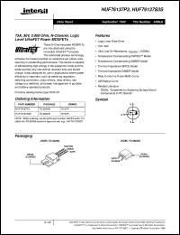 HUF76137S3S datasheet: 75A, 30V, 0.009 Ohm, N-Channel, Logic Level UltraFET Power MOSFETs HUF76137S3S