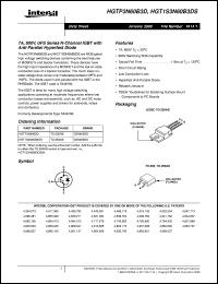 HGTP3N60B3D datasheet: 7A, 600V, UFS Series N-Channel IGBT with Anti-Parallel Hyperfast Diode HGTP3N60B3D