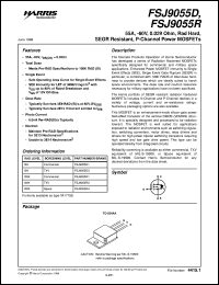 FSJ9055D datasheet: 55A, -60V, 0.029 Ohm, Rad Hard, SEGR Resistant, P-Channel Power MOSFETs FSJ9055D