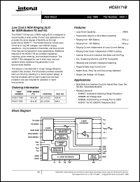 HC55171B datasheet: Low Cost 5 REN Ringing SLIC for ISDN Modem/TA and WLL HC55171B